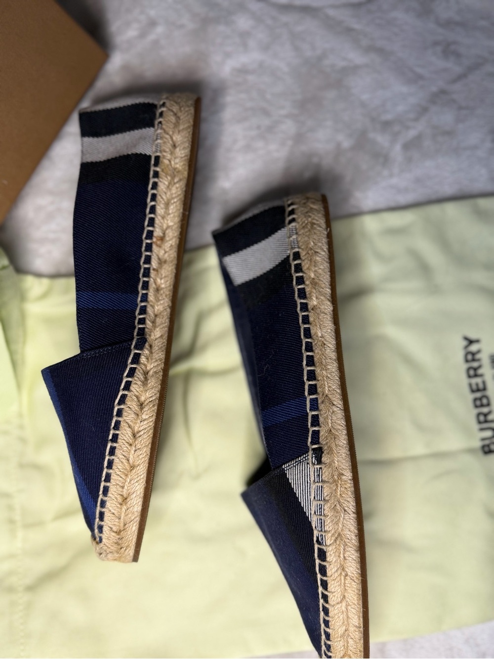 Burberry Navy and Indigo Canvas House Check Espadrilles - Picture 7 of 12